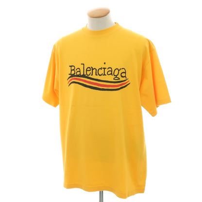 【中古】バレンシアガ BALENCIAGA ユーズド加工 コットン クルーネック 半袖Ｔシャツ イエロー【 XS 】【 状態ランクA 】【 メンズ 】