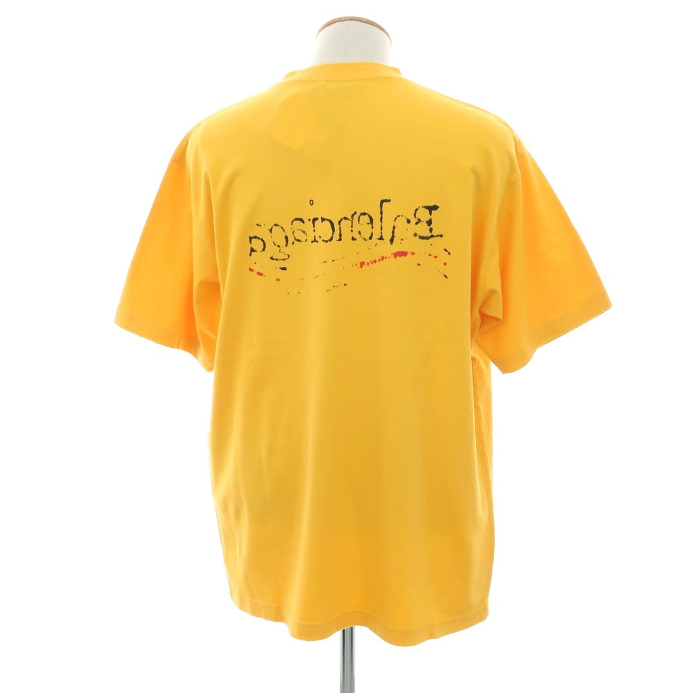 【中古】バレンシアガ BALENCIAGA ユーズド加工 コットン クルーネック 半袖Ｔシャツ イエロー【 XS 】【 状態ランクA 】【 メンズ 】