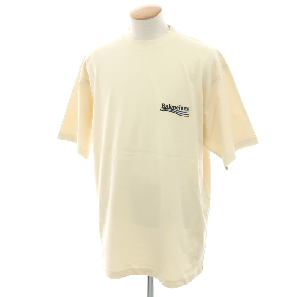【中古】バレンシアガ BALENCIAGA コットン クルーネック 半袖Ｔシャツ ライトベージュ【 S 】【 状態ランクA 】【 メンズ 】