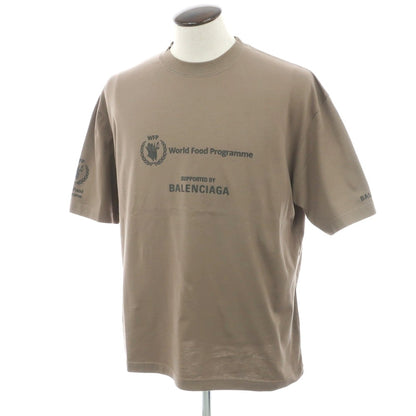 【中古】バレンシアガ BALENCIAGA × THE WORLD FOOD PROGRAMME コットン クルーネック 半袖Ｔシャツ アッシュブラウン【 L 】【 状態ランクA 】【 メンズ 】