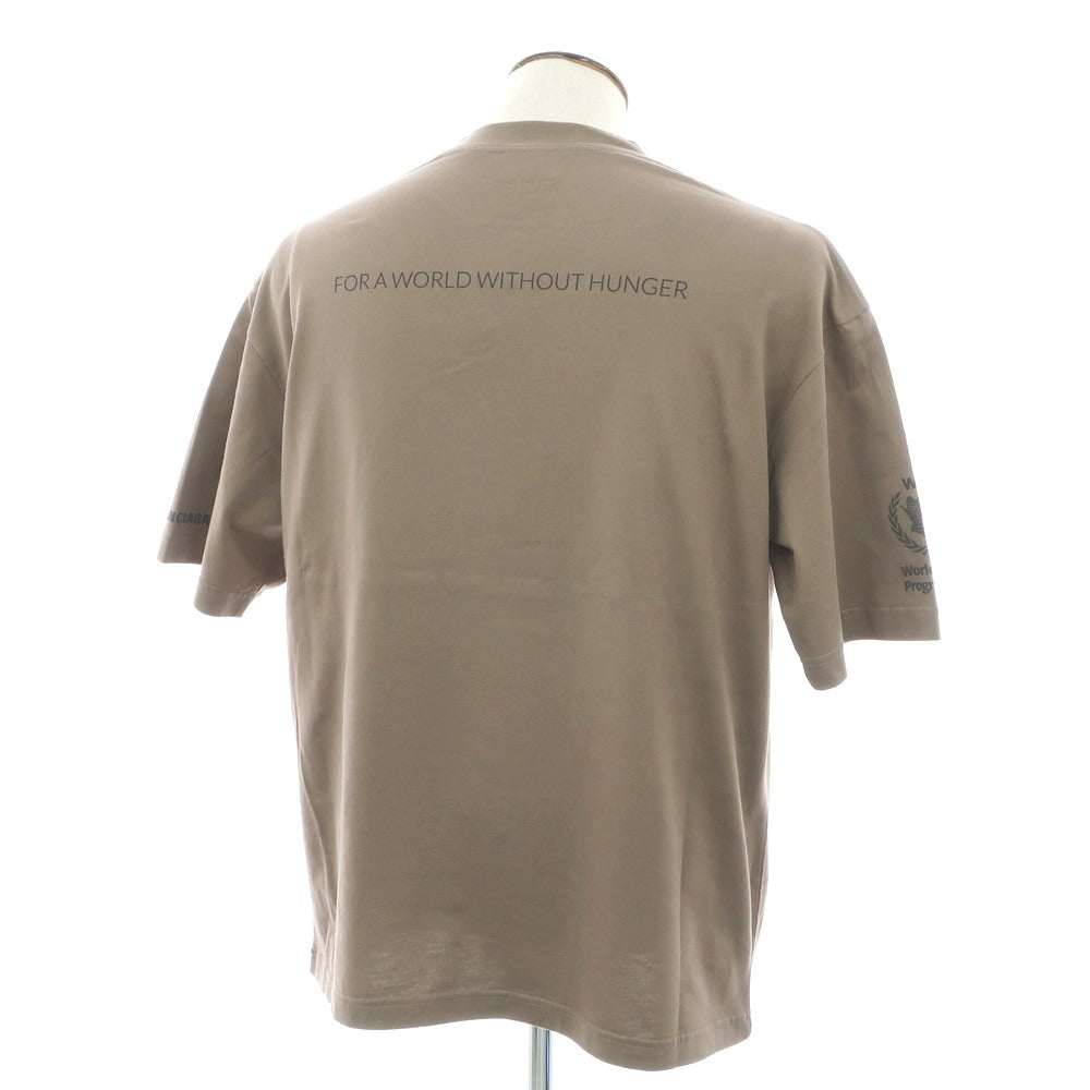 【中古】バレンシアガ BALENCIAGA × THE WORLD FOOD PROGRAMME コットン クルーネック 半袖Ｔシャツ アッシュブラウン【 L 】【 状態ランクA 】【 メンズ 】