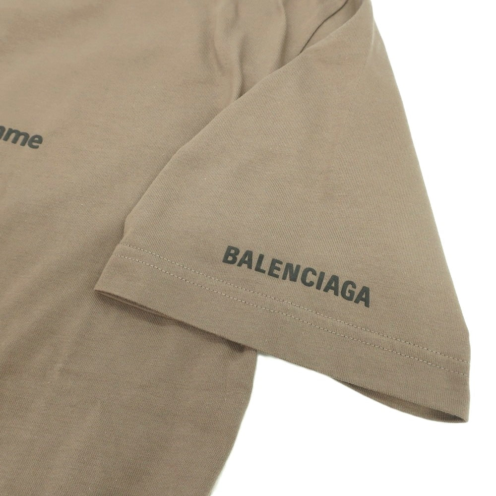 【中古】バレンシアガ BALENCIAGA × THE WORLD FOOD PROGRAMME コットン クルーネック 半袖Ｔシャツ アッシュブラウン【 L 】【 状態ランクA 】【 メンズ 】[DPD]
