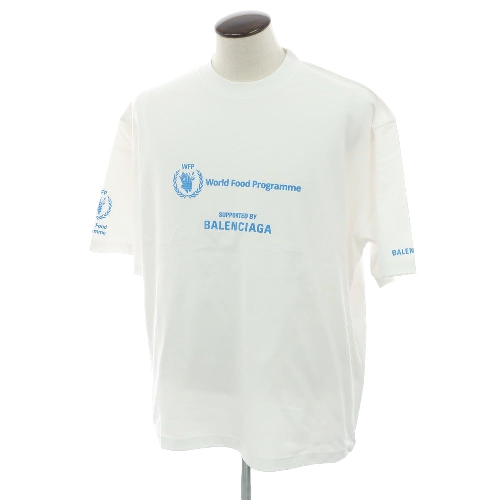 【中古】バレンシアガ BALENCIAGA × THE WORLD FOOD PROGRAMME コットン クルーネック 半袖Ｔシャツ ホワイト【 XL 】【 状態ランクA 】【 メンズ 】