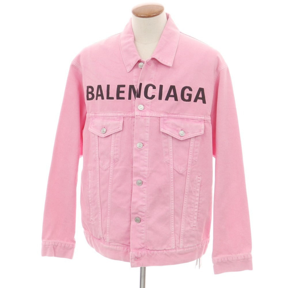 [Used] [Unused] BALENCIAGA Logo Embroidered Denim Jacket Pink [38] [Condition Rank S] [Men&