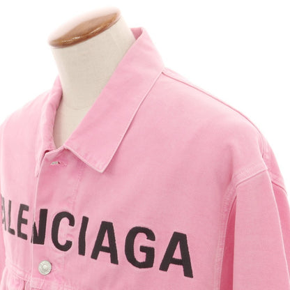 [Used] [Unused] BALENCIAGA Logo Embroidered Denim Jacket Pink [38] [Condition Rank S] [Men&