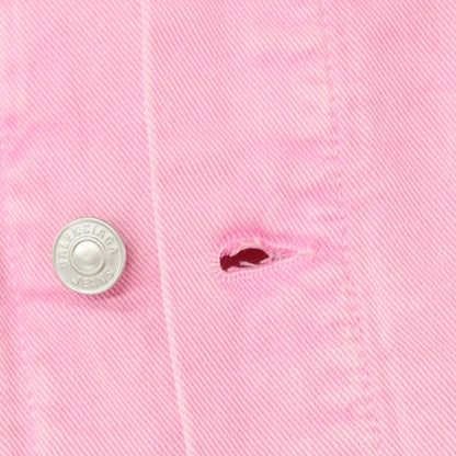 [Used] [Unused] BALENCIAGA Logo Embroidered Denim Jacket Pink [38] [Condition Rank S] [Men&
