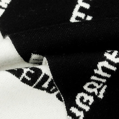 【中古】【未使用】バレンシアガ BALENCIAGA ウールポリエステル ロゴ マフラー ブラック【 状態ランクS 】【 メンズ 】