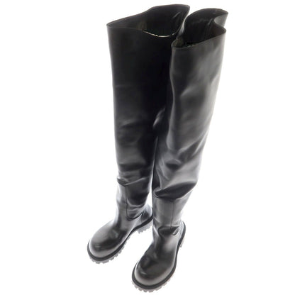 【中古】【未使用】バレンシアガ BALENCIAGA レザー ロング ブーツ ブラック【 41 】【 状態ランクS 】【 メンズ 】
