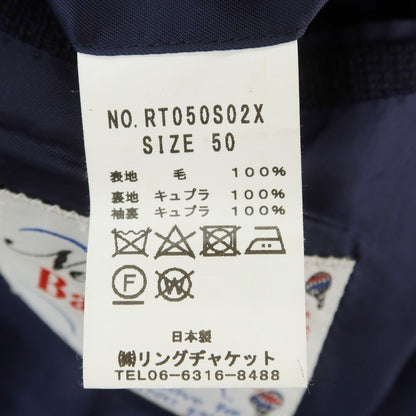 [Used] RING JACKET Wool Check Tailored Jacket Navy [50] [Condition Rank C] [Men&