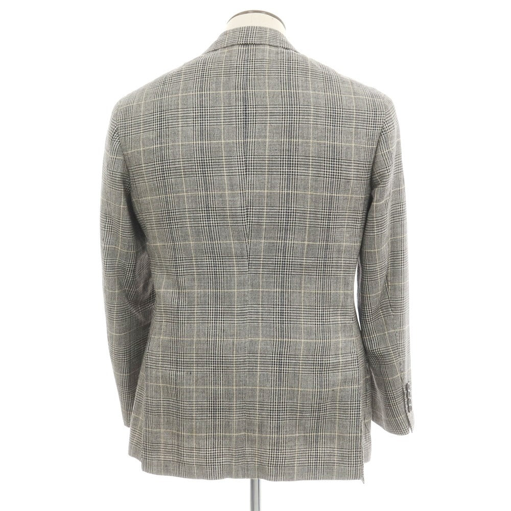 [Used] Brilla per il gusto Wool silk linen check tailored jacket Light beige x black [50] [Condition rank B] [Men&