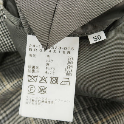 [Used] Brilla per il gusto Wool silk linen check tailored jacket Light beige x black [50] [Condition rank B] [Men&