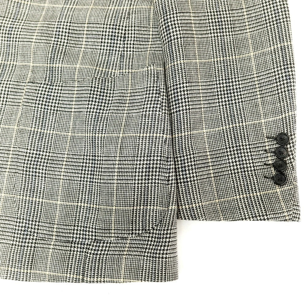 [Used] Brilla per il gusto Wool silk linen check tailored jacket Light beige x black [50] [Condition rank B] [Men&