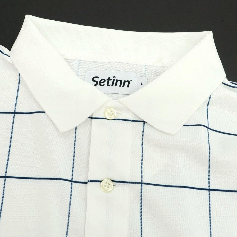 【中古】セットイン Setinn 2025年春夏 ポリエステル チェック 半袖ポロシャツ ホワイト【サイズL】【 状態ランクA 】【 メンズ 】[EPD]