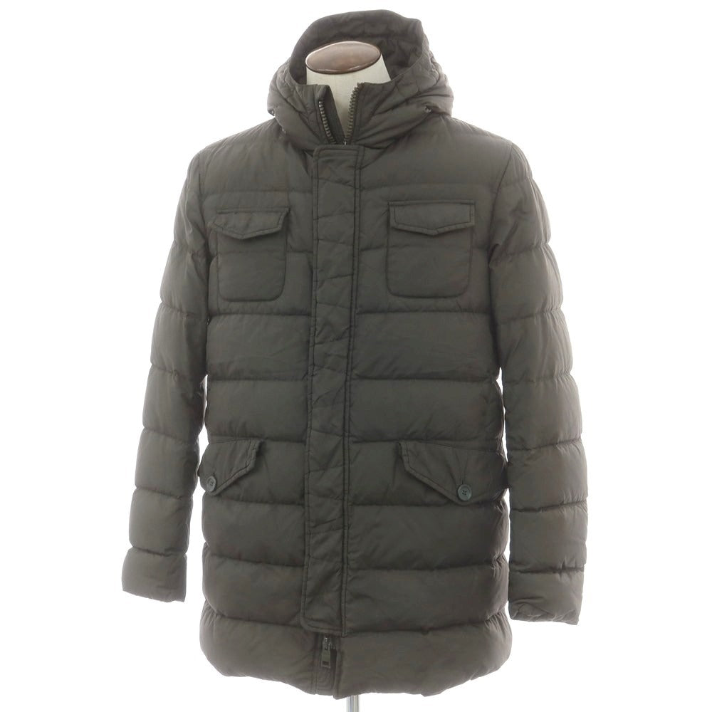 【中古】ヘルノ Herno ナイロン ダウンコート ダークオリーブ【 52 】【 状態ランクC 】【 メンズ 】