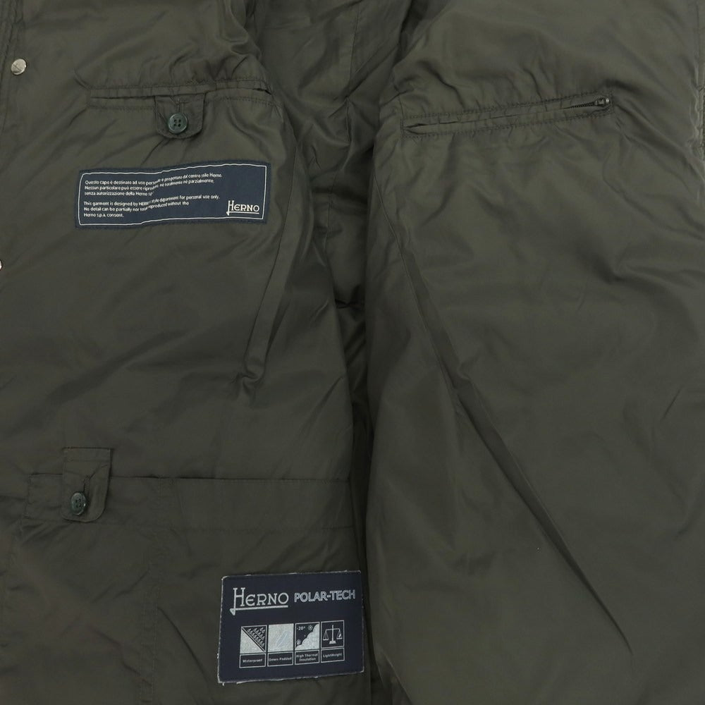 【中古】ヘルノ Herno ナイロン ダウンコート ダークオリーブ【 52 】【 状態ランクC 】【 メンズ 】