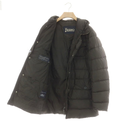 【中古】ヘルノ Herno ナイロン ダウンコート ダークオリーブ【 52 】【 状態ランクC 】【 メンズ 】