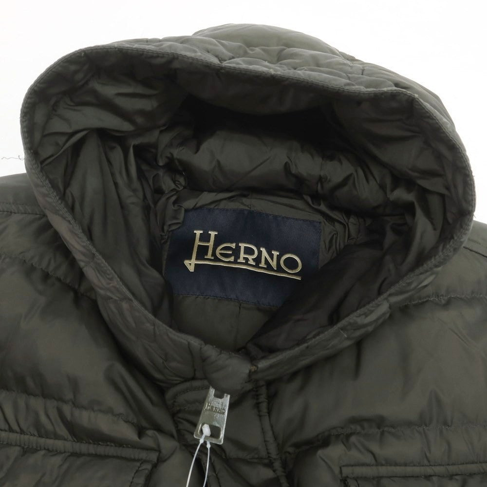 【中古】ヘルノ Herno ナイロン ダウンコート ダークオリーブ【 52 】【 状態ランクC 】【 メンズ 】