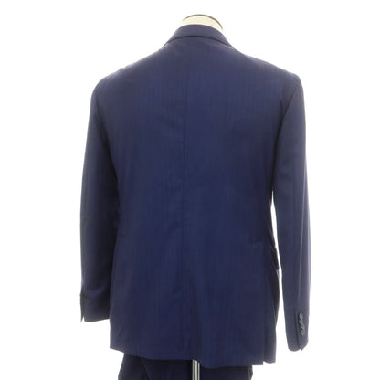 [Used] TAGLIATORE Herringbone Wool 3-Button Suit Navy Blue [52] [Condition Rank B] [Men&