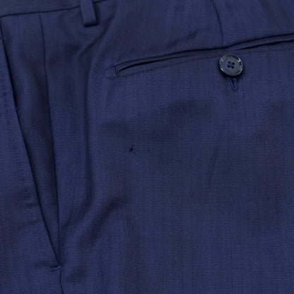 [Used] TAGLIATORE Herringbone Wool 3-Button Suit Navy Blue [52] [Condition Rank B] [Men&
