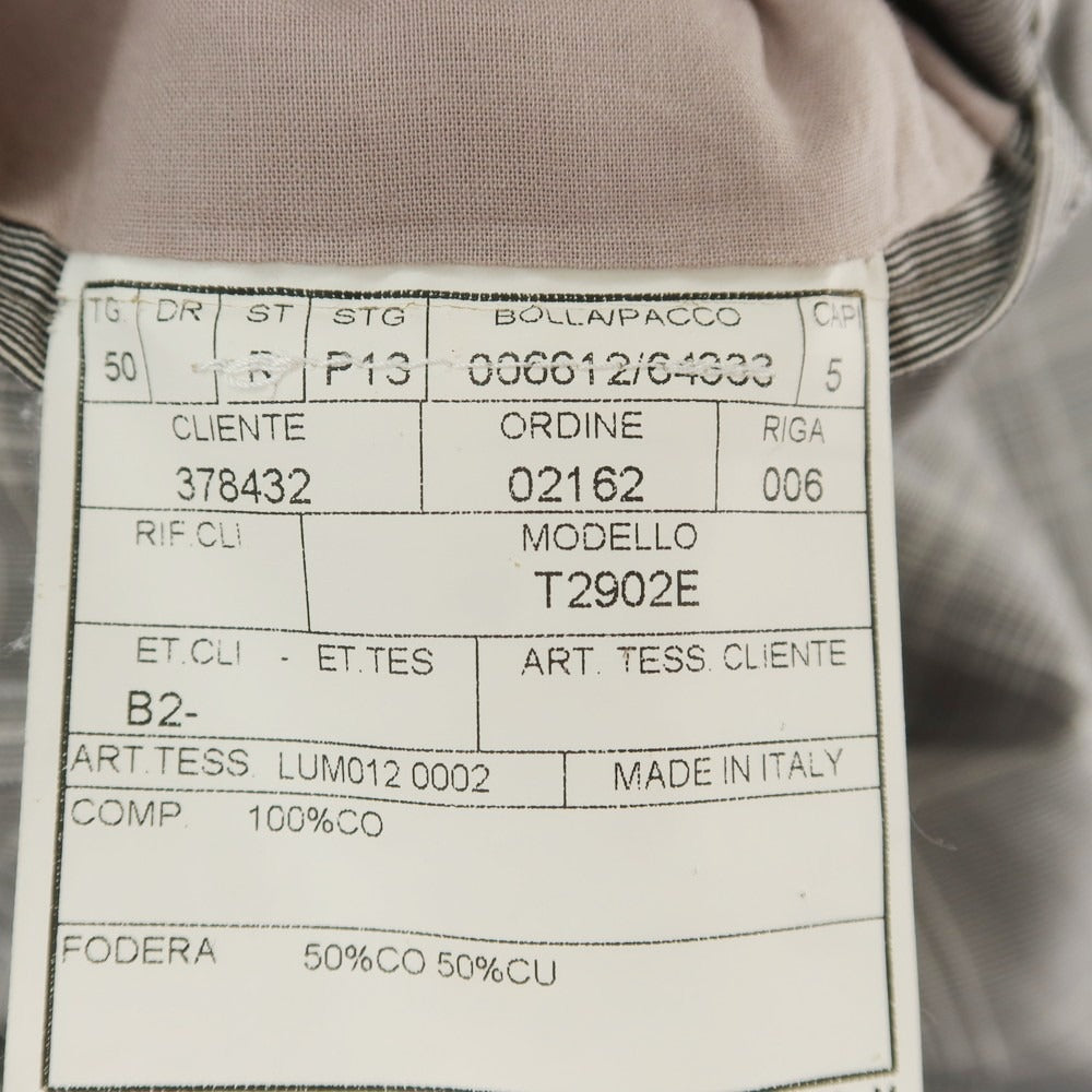 [Used] BOGLIOLI DOVER Cotton Check Casual Jacket Gray [50] [Condition Rank C] [Men&