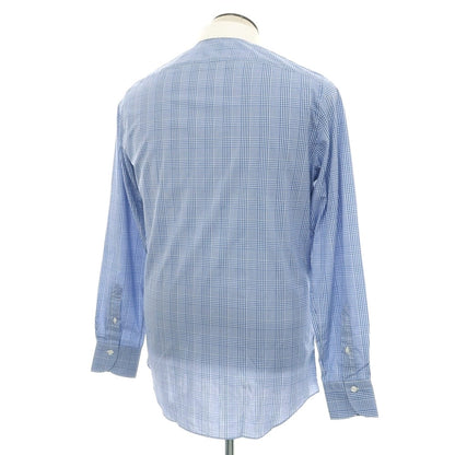 【中古】フィナモレ Finamore コットン チェック レギュラーカラー ドレスシャツ ブルーxホワイト【 41 】【 状態ランクC 】【 メンズ 】