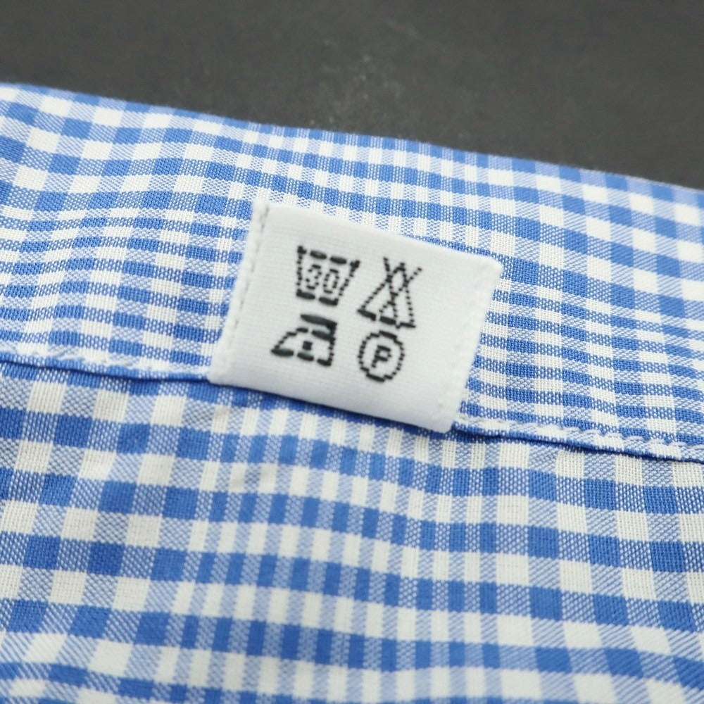 【中古】フィナモレ Finamore コットン チェック レギュラーカラー ドレスシャツ ブルーxホワイト【 41 】【 状態ランクC 】【 メンズ 】