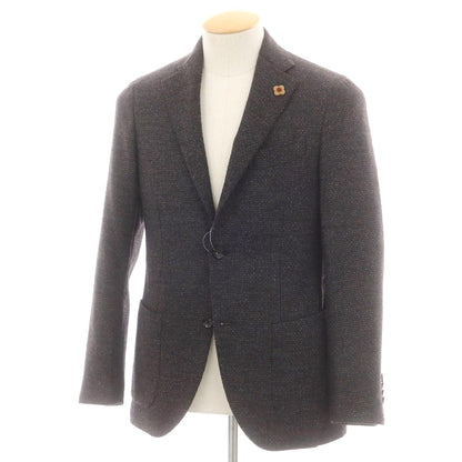 【中古】ラルディーニ LARDINI ウール テーラードジャケット グレーxブラウン【 42 】【 状態ランクB 】【 メンズ 】
