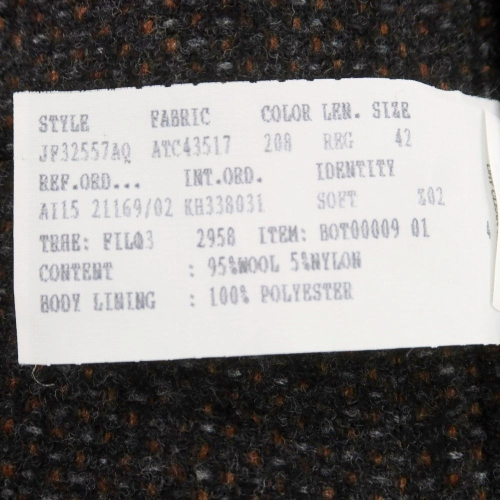 【中古】ラルディーニ LARDINI ウール テーラードジャケット グレーxブラウン【 42 】【 状態ランクB 】【 メンズ 】[CPD]
