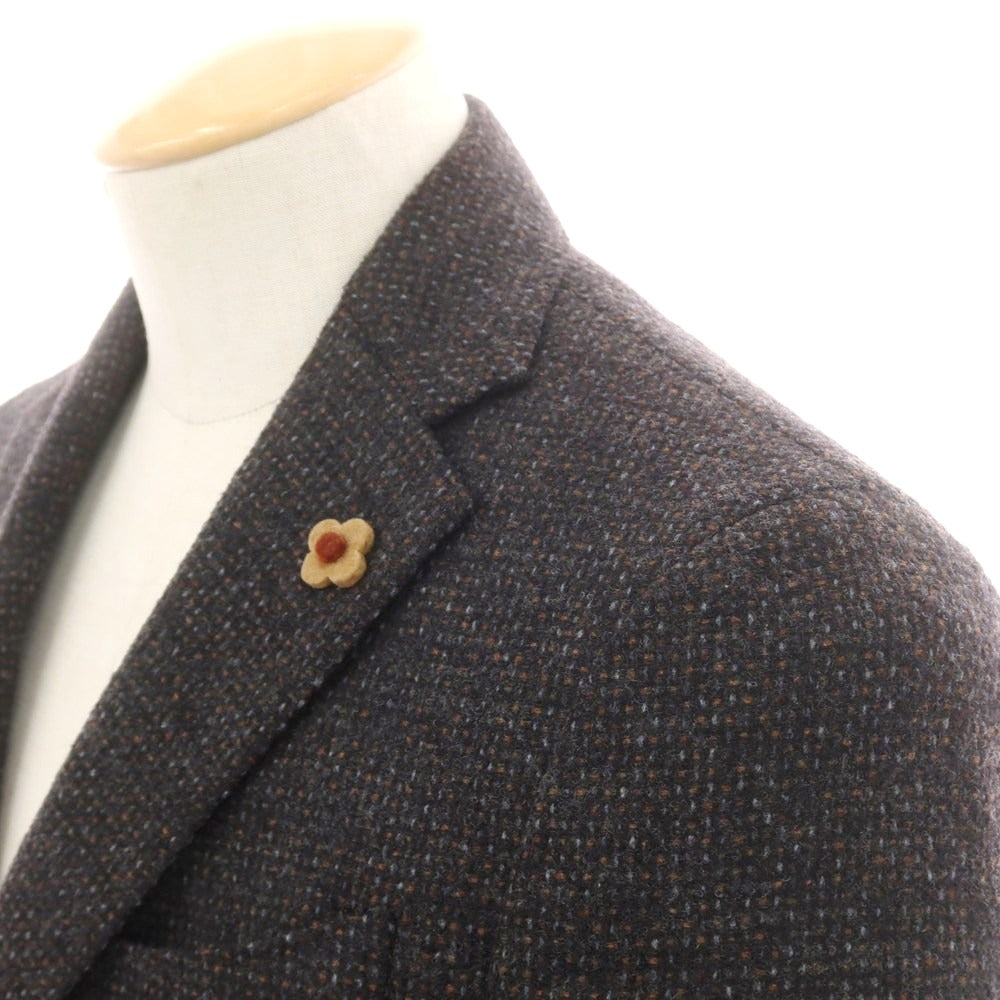 【中古】ラルディーニ LARDINI ウール テーラードジャケット グレーxブラウン【 42 】【 状態ランクB 】【 メンズ 】[CPD]