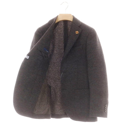 【中古】ラルディーニ LARDINI ウール テーラードジャケット グレーxブラウン【 42 】【 状態ランクB 】【 メンズ 】