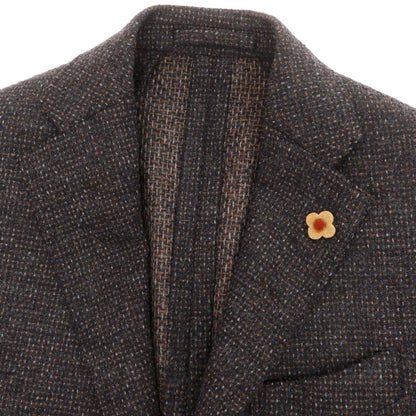 【中古】ラルディーニ LARDINI ウール テーラードジャケット グレーxブラウン【 42 】【 状態ランクB 】【 メンズ 】