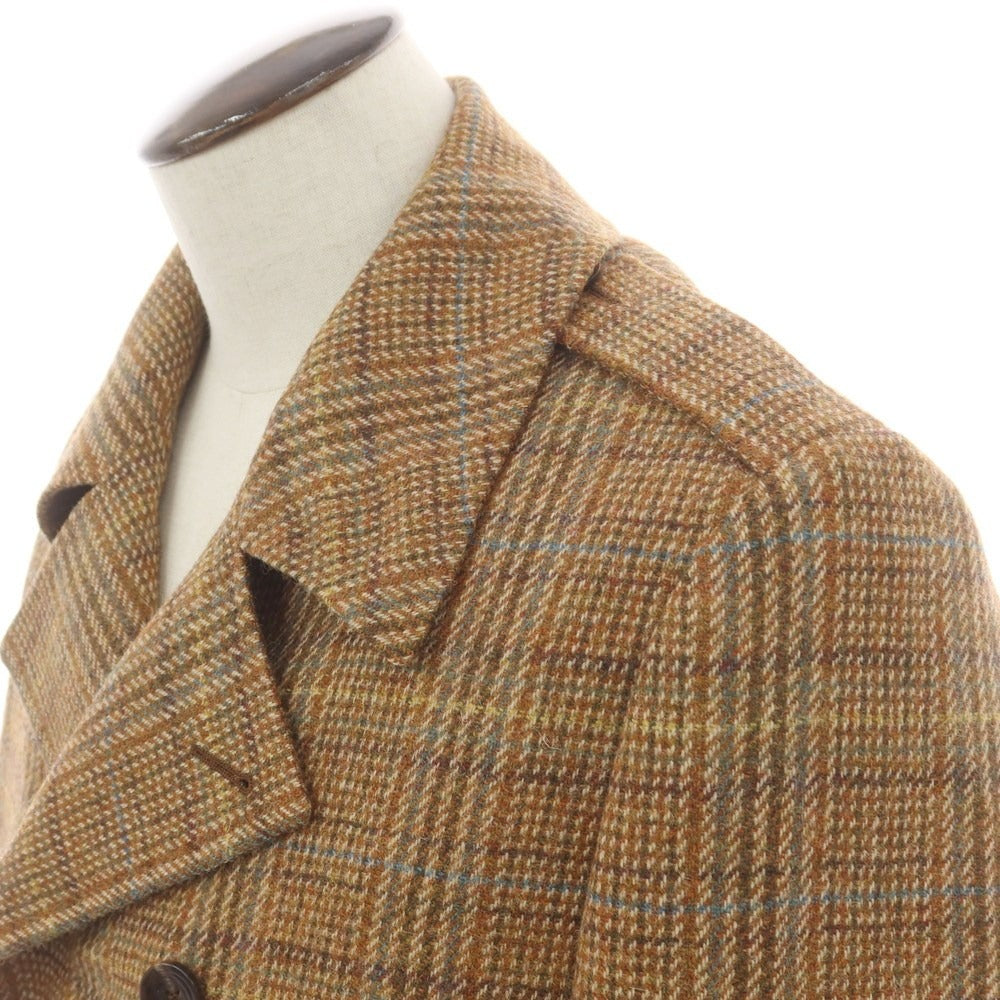 【新品】ジャン フランコ ボメザドリ Gian Franco Bommezzadri ライトツイードウール チェック トレンチコート ブラウン【 50 】【 状態ランクN 】【 メンズ 】