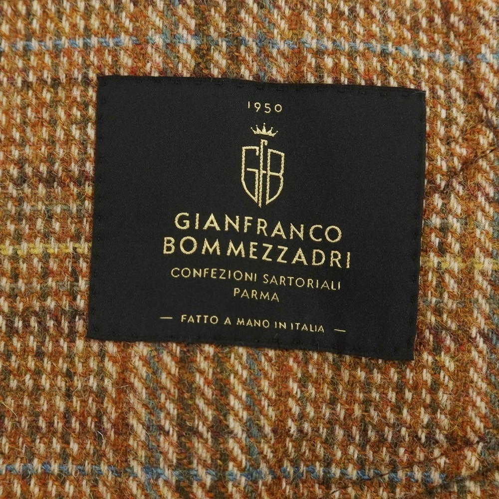 【新品】ジャン フランコ ボメザドリ Gian Franco Bommezzadri ライトツイードウール チェック トレンチコート ブラウン【 50 】【 状態ランクN 】【 メンズ 】
