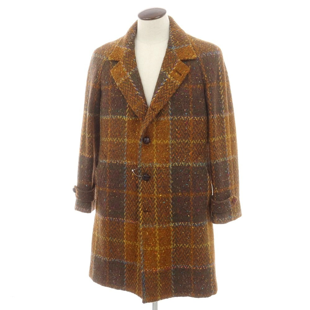 【新品】エルネスト ernesto GFB ツイードウール チェック チェスターフィールドコート ブラウン系【サイズ50 Drop8】【 状態ランクN 】【 メンズ 】[EPD]