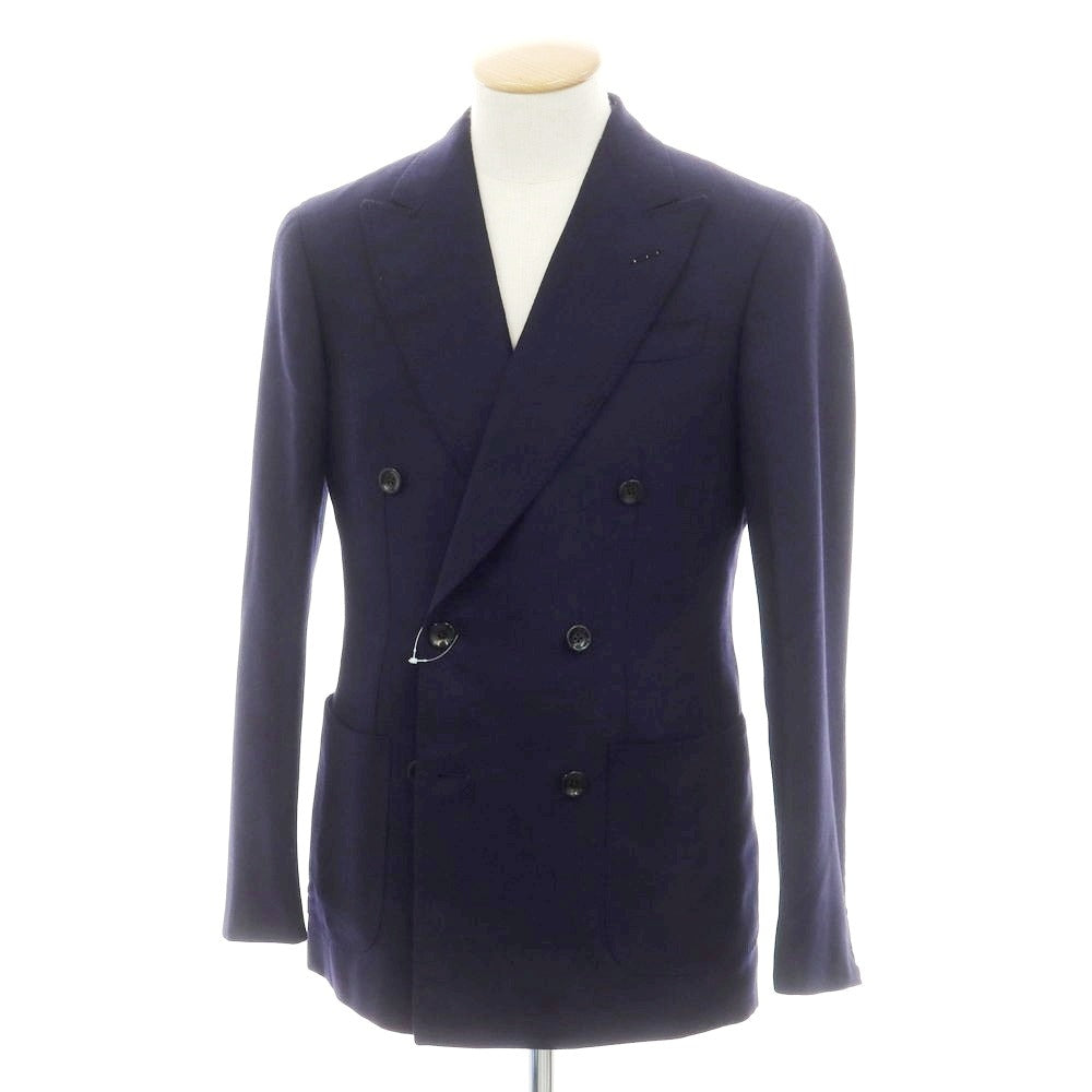 【新品】ジャン フランコ ボメザドリ Gian Franco Bommezzadri ウール ダブルテーラードジャケット ネイビー【 44 Drop6 】【 状態ランクN 】【 メンズ 】