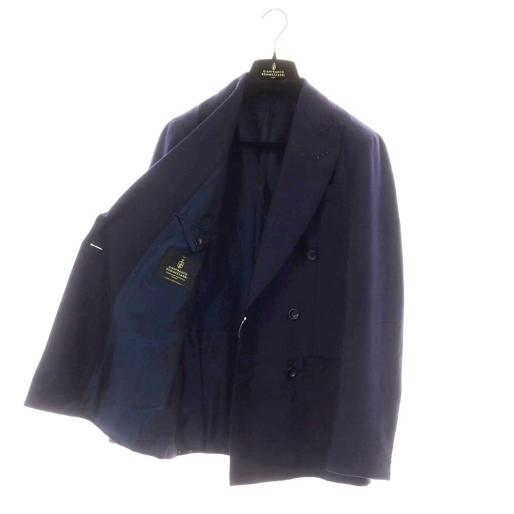 【新品】ジャン フランコ ボメザドリ Gian Franco Bommezzadri ウール ダブルテーラードジャケット ネイビー【 44 Drop6 】【 状態ランクN 】【 メンズ 】