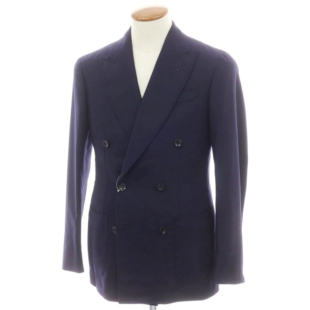 【新品】ジャン フランコ ボメザドリ Gian Franco Bommezzadri ウール ダブルテーラードジャケット ネイビー【 46 Drop6 】【 状態ランクN 】【 メンズ 】