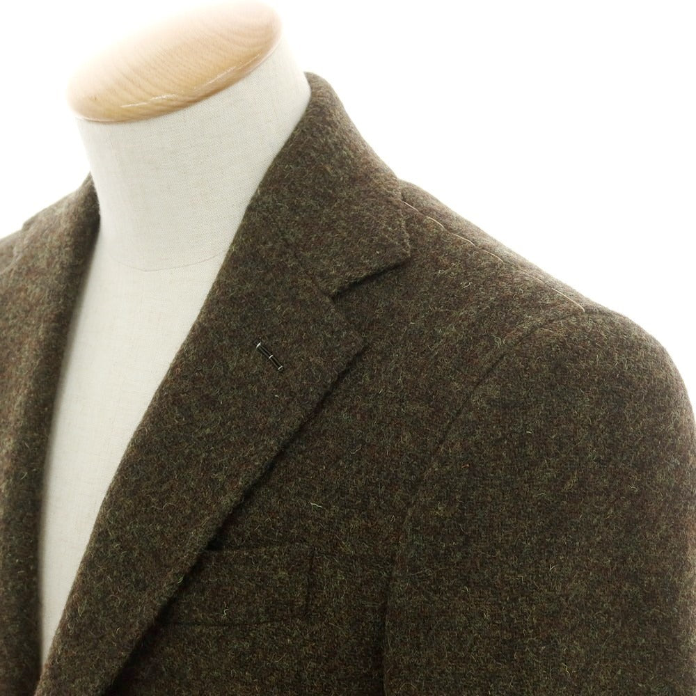 【新品アウトレット】ジャン フランコ ボメザドリ Gian Franco Bommezzadri ツイードウール テーラードジャケット オリーブ系【 44 Drop6 】【 状態ランクN- 】【 メンズ 】