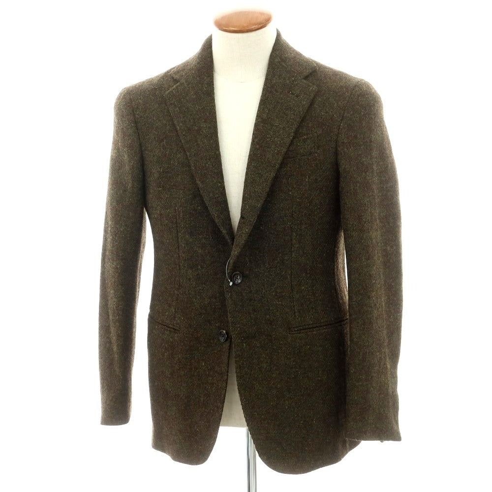 【新品アウトレット】ジャン フランコ ボメザドリ Gian Franco Bommezzadri ツイードウール テーラードジャケット オリーブ系【 46 Drop6 】【 状態ランクN 】【 メンズ 】