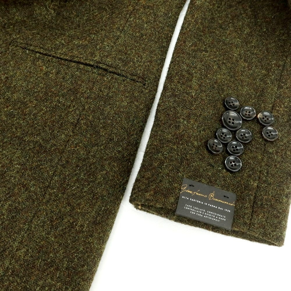 【新品アウトレット】ジャン フランコ ボメザドリ Gian Franco Bommezzadri ツイードウール テーラードジャケット オリーブ系【 46 Drop6 】【 状態ランクN 】【 メンズ 】