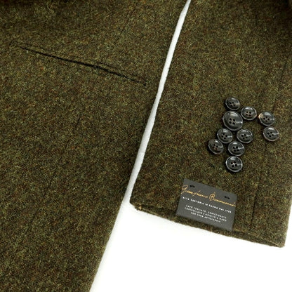 【新品アウトレット】ジャン フランコ ボメザドリ Gian Franco Bommezzadri ツイードウール テーラードジャケット オリーブ系【 46 Drop6 】【 状態ランクN 】【 メンズ 】