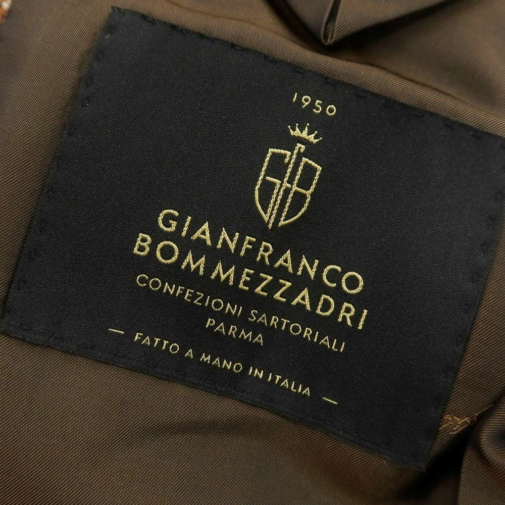 【新品】ジャン フランコ ボメザドリ Gian Franco Bommezzadri テーラードジャケット ブラウンxホワイト系【サイズ46 Drop6】【 状態ランクN 】【 メンズ 】[EPD]
