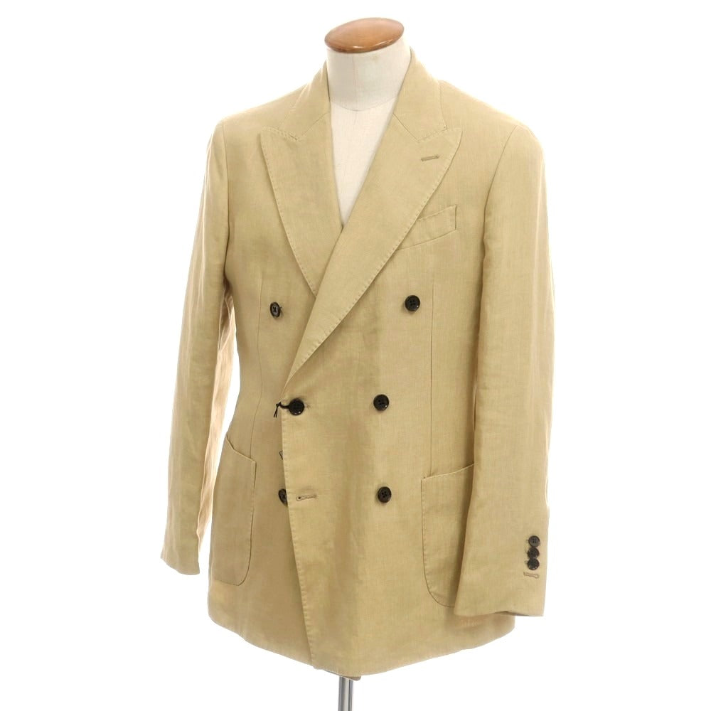 【新品】ドルモア DRUMOHR リネン ダブルジャケット ベージュ【 48 】【 状態ランクN 】【 メンズ 】