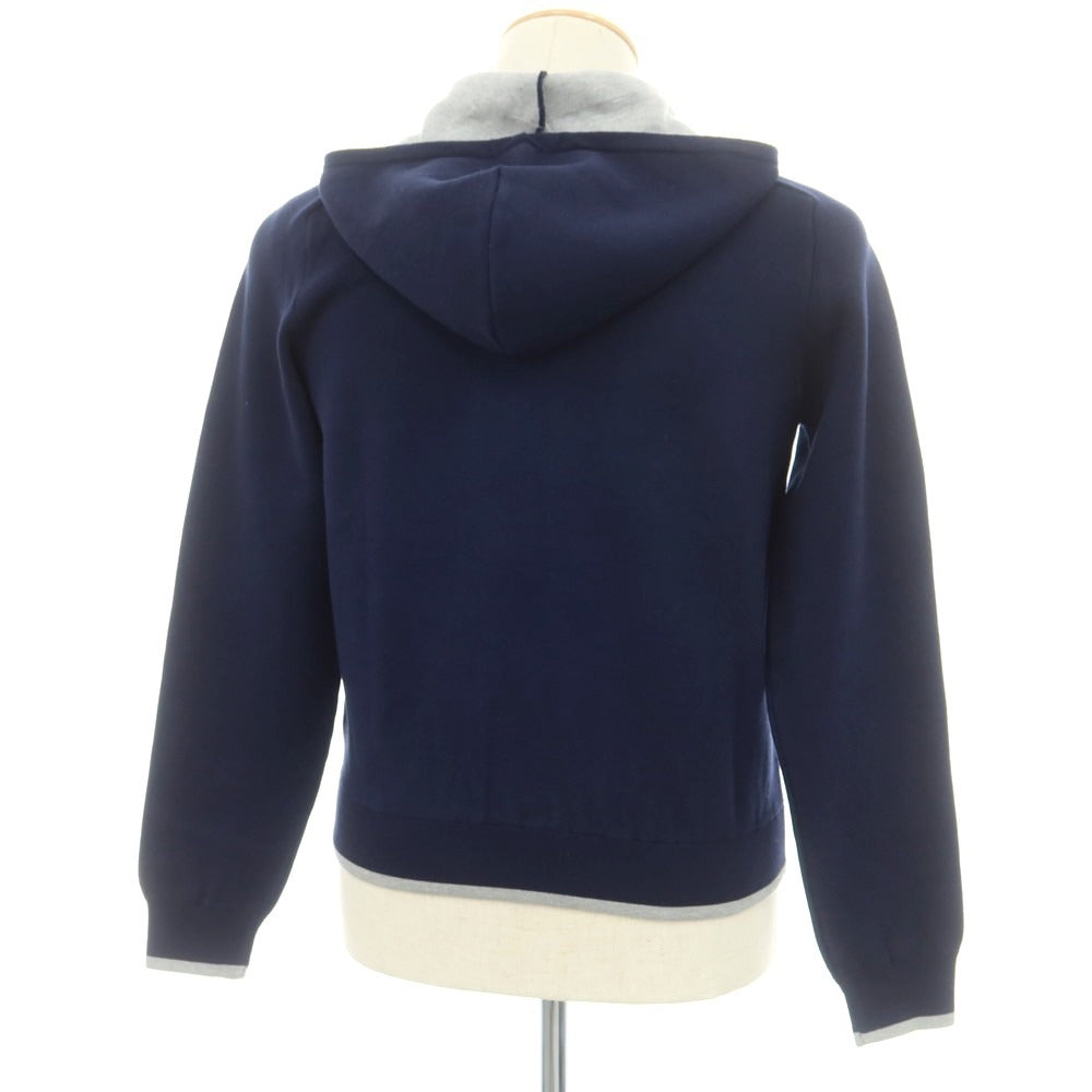 【新品】ドルモア DRUMOHR コットンカシミヤポリウレタン ダブルジップ ニット パーカー ネイビー【 44 】【 状態ランクN 】【 メンズ 】