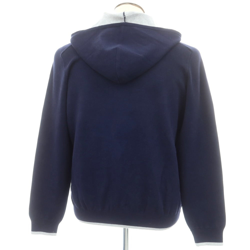 【新品】ドルモア DRUMOHR パーカー コットンカシミヤポリウレタン ダブルジップ ニット パーカー ネイビー【サイズ52】【 状態ランクN 】【 メンズ 】[EPD]