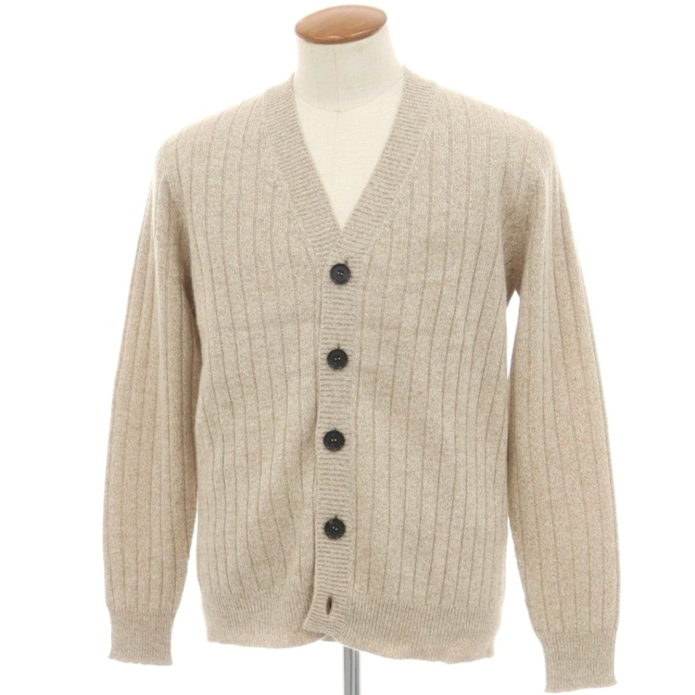 【新品】ドルモア DRUMOHR カシミヤ リブ ニット カーディガン ベージュ【 48 】【 状態ランクN 】【 メンズ 】