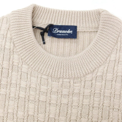 【新品】ドルモア DRUMOHR ウール クルーネック プルオーバーニット ピンクベージュ【 48 】【 状態ランクN 】【 メンズ 】