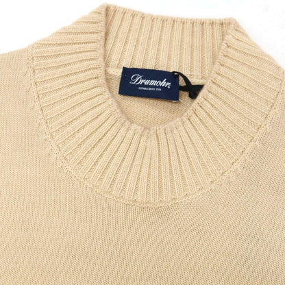 【新品】ドルモア DRUMOHR ウール モックネック プルオーバーニット ベージュ【 48 】【 状態ランクN 】【 メンズ 】