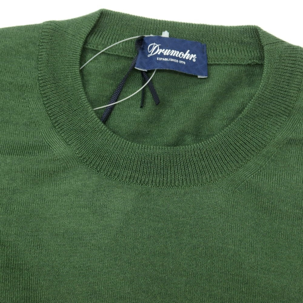 【新品】ドルモア DRUMOHR プルオーバーニット ハイゲージ カシミヤウールシルク クルーネック プルオーバーニット オリーブ【サイズ48】【 状態ランクN 】【 メンズ 】[EPD]