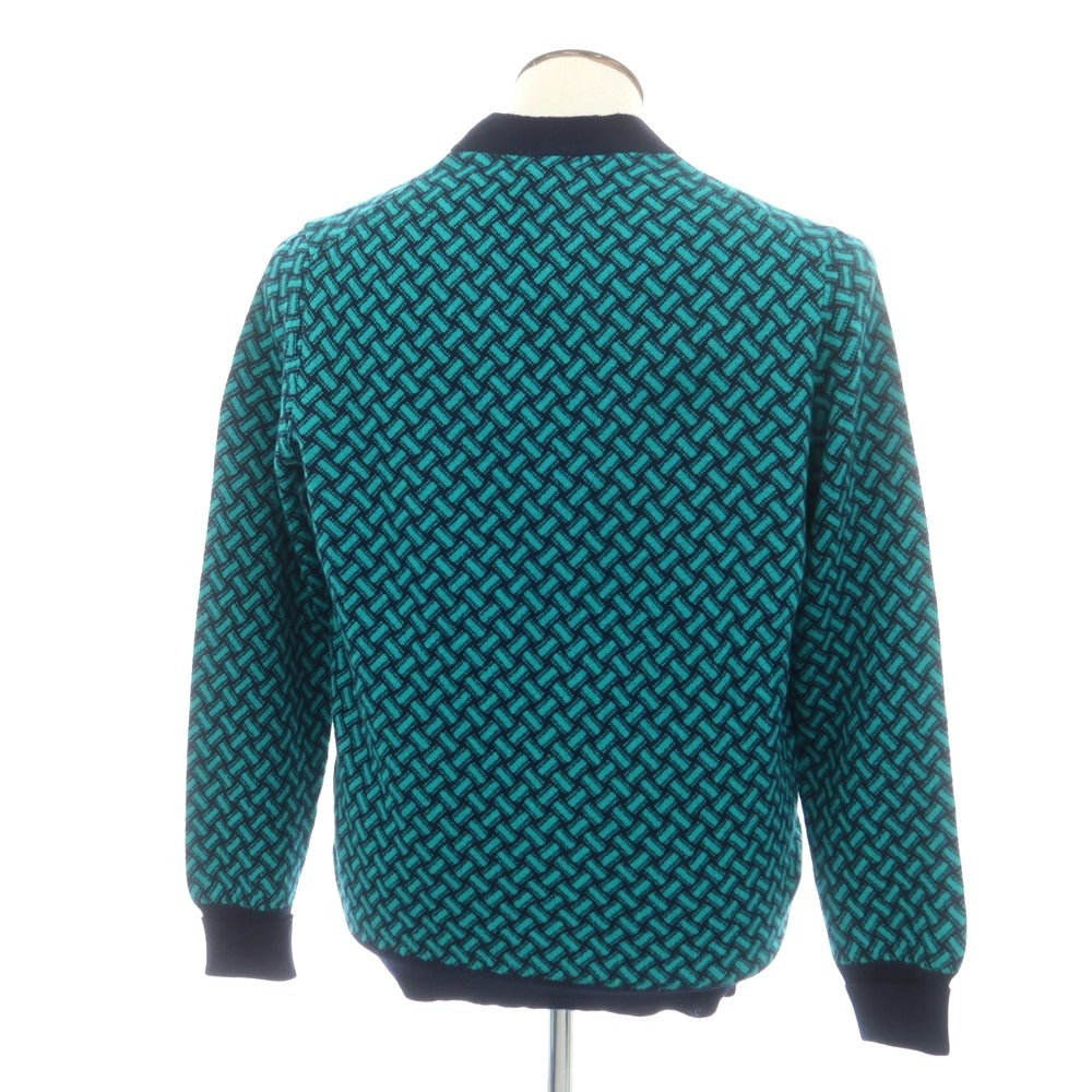 【新品】ドルモア DRUMOHR カシミヤ ビスコッティ柄 カーディガン ネイビーxブルーグリーン【 52 】【 状態ランクN 】【 メンズ 】